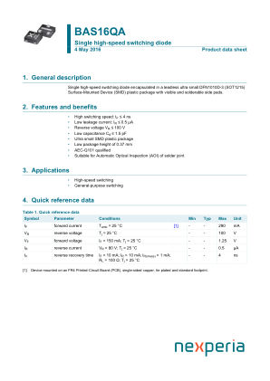 BAS16QAZ datasheet cover page