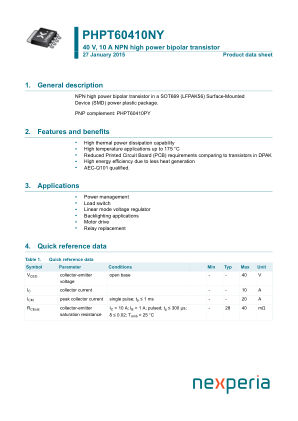 PHPT60410NYX datasheet cover page