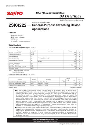 2SK4222 数据手册首页