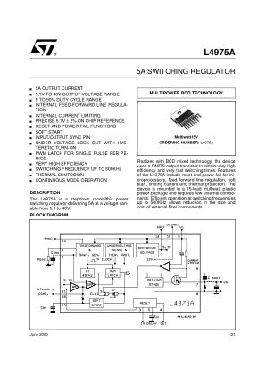 L4975A datasheet cover page