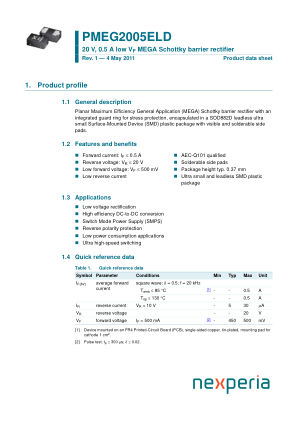 PMEG2005ELD datasheet cover page