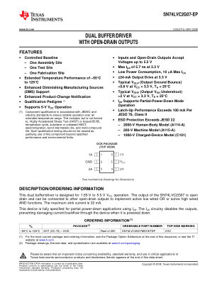 SN74LVC2G07-EP datasheet cover page