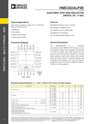 HMC322A 数据手册首页