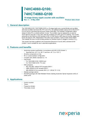 74HC4060DB-Q100J datasheet cover page