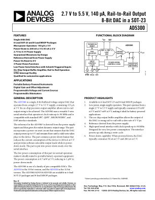 AD5300 数据手册首页
