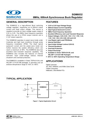 SGM6032 datasheet cover page