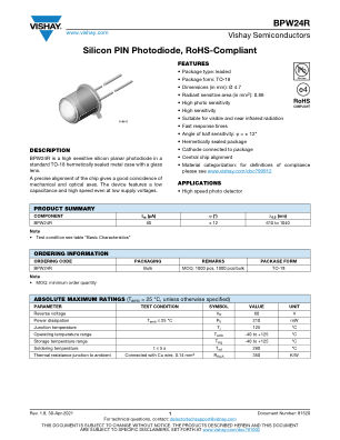 BPW24R datasheet cover page