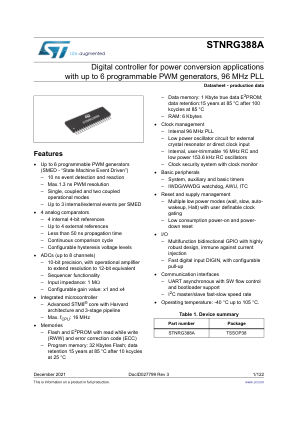 STNRG388A 数据手册首页