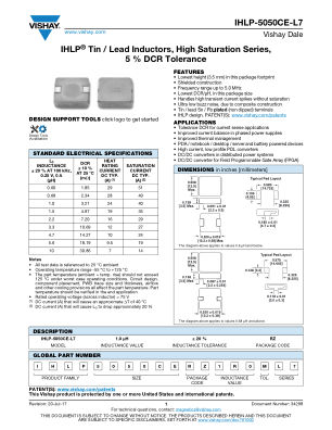 IHLP-5050CE-L7 datasheet cover page