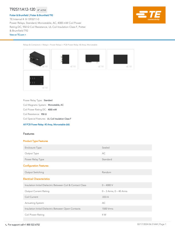 T92S11A12-120 datasheet cover page