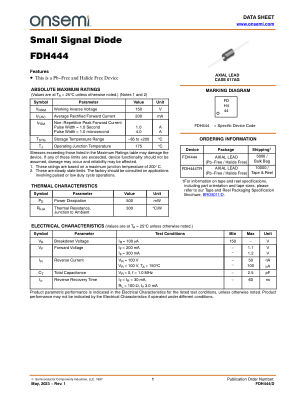 FDH444 datasheet cover page