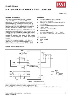 IS31SE5104-GRLS2 datasheet cover page