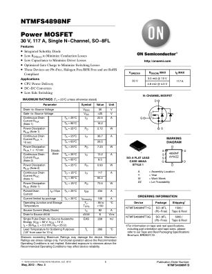 NTMFS4898NF datasheet cover page