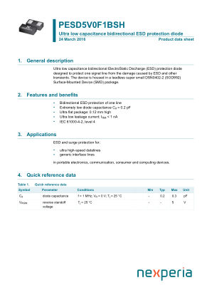 PESD5V0F1BSH315 datasheet cover page