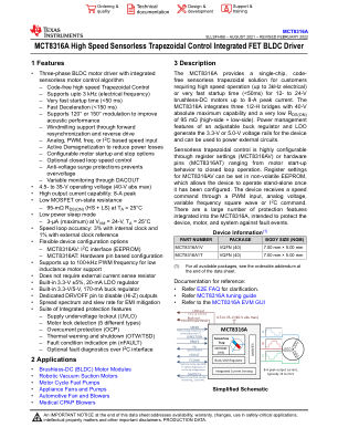 MCT8316A datasheet cover page