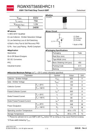 RGWX5TS65EHR 数据手册首页