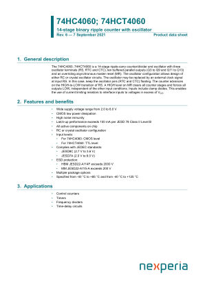 74HC4060D datasheet cover page