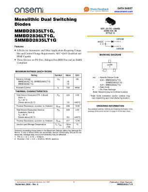 MMBD2835LT1 datasheet cover page