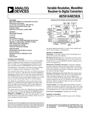 AD2S81A datasheet cover page