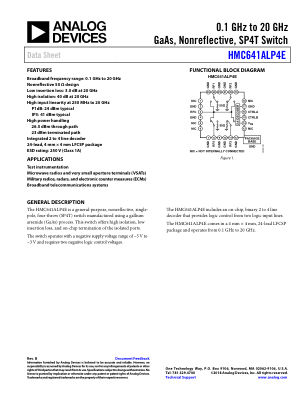 HMC641ALP4E datasheet cover page