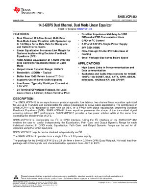 SN65LVCP1412 datasheet cover page