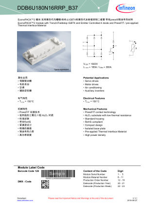 DDB6U180N16RRP-B37 datasheet cover page