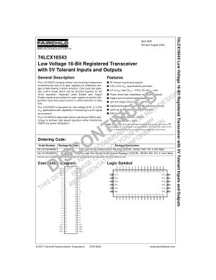 74LCX16543 datasheet cover page