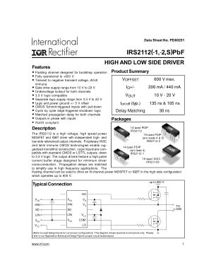 IRS2112S 数据手册首页