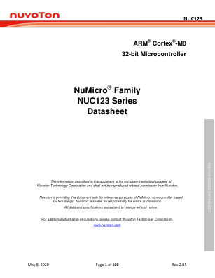 NUC123 数据手册首页