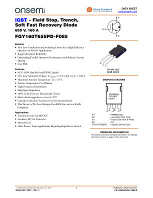 FGY160T65SPD-F085 datasheet cover page