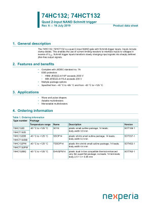 74HC132DB datasheet cover page