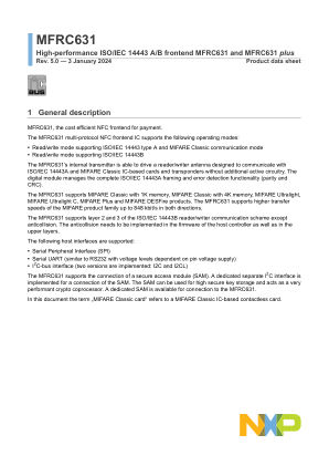 MFRC631 datasheet cover page