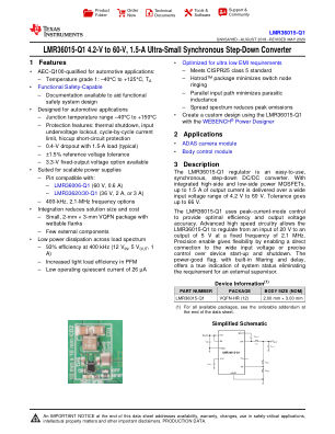 LMR36015-Q1 datasheet cover page
