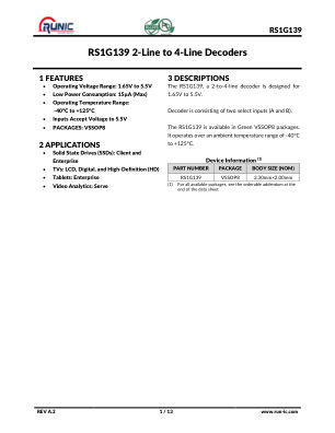 RS1G139 datasheet cover page