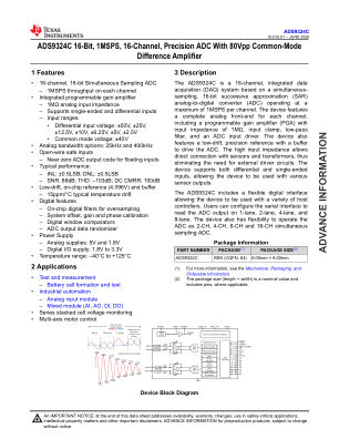 ADS9324C datasheet cover page