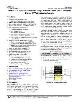 DRV8962-Q1 datasheet cover page