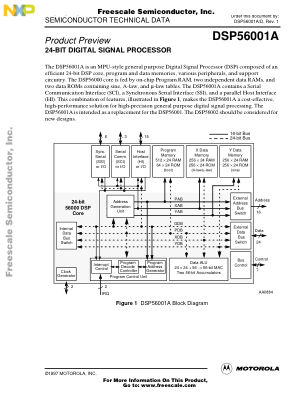 DSP56001A datasheet cover page