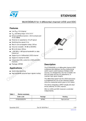 ST3DV520E datasheet cover page