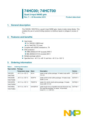 74HC00PW-Q100 datasheet cover page