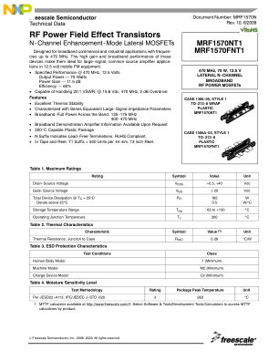MRF1570N datasheet cover page