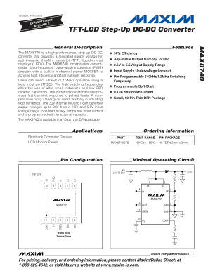 MAX8740 datasheet cover page