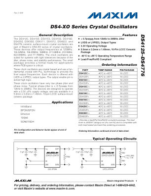 DS4125-DS4776 数据手册首页