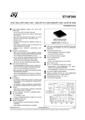 ST10F269 数据手册首页