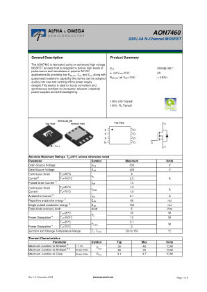AON7460 数据手册首页