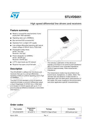 STLVDS051B datasheet cover page