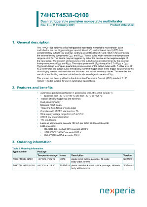 74HCT4538PW-Q100118 datasheet cover page