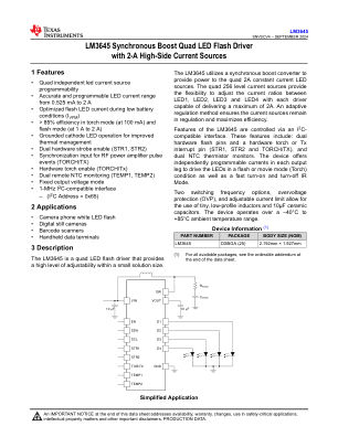 LM3645 datasheet cover page