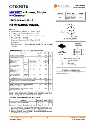 NTMFS3D6N10MCL 数据手册首页