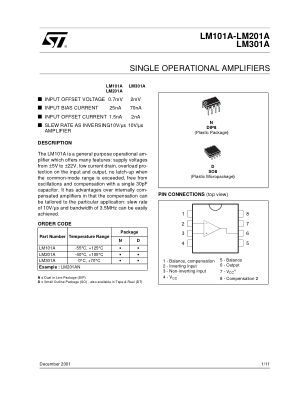 LM201A datasheet cover page