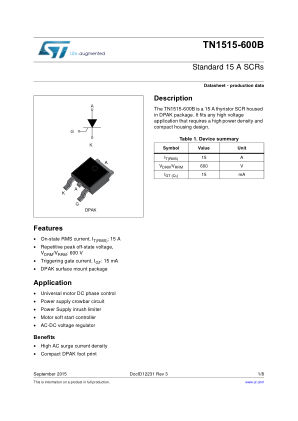 TN1515-600B datasheet cover page